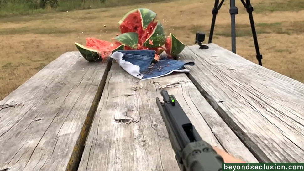 Shooting a Watermelon with 22 WMR and Kel-Tec Pm30