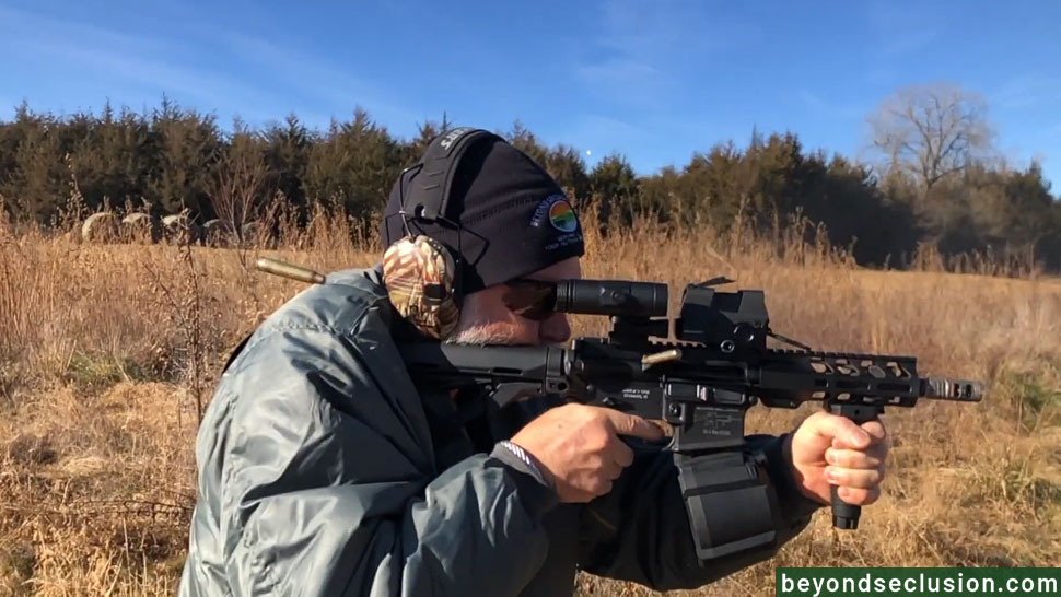 A Mani Is Shooting from an SBR with the PSA AR-15 7" Upper at the Range