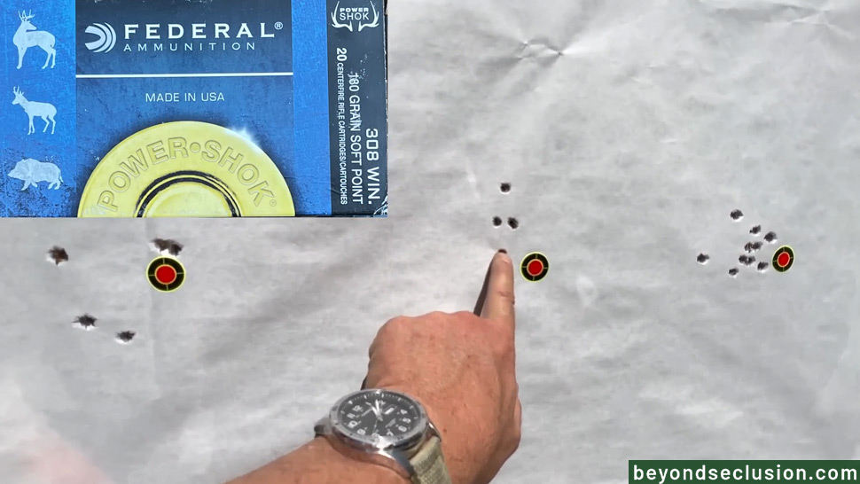 Checking the Groups at 50 Yards Made with Match-Grade Ammo
